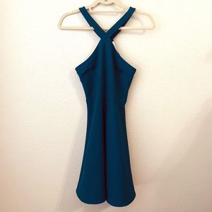 Likely Dress Womens Size 2 Halter Skater Teal